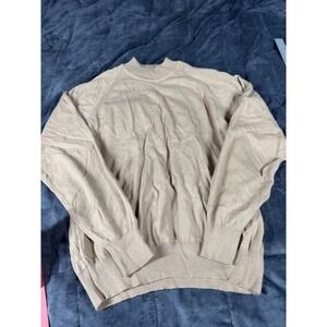 Lord Jeff Zephshire Worsted Dupont Orlon Sweater XL Mock Neck Beige Made USA‎